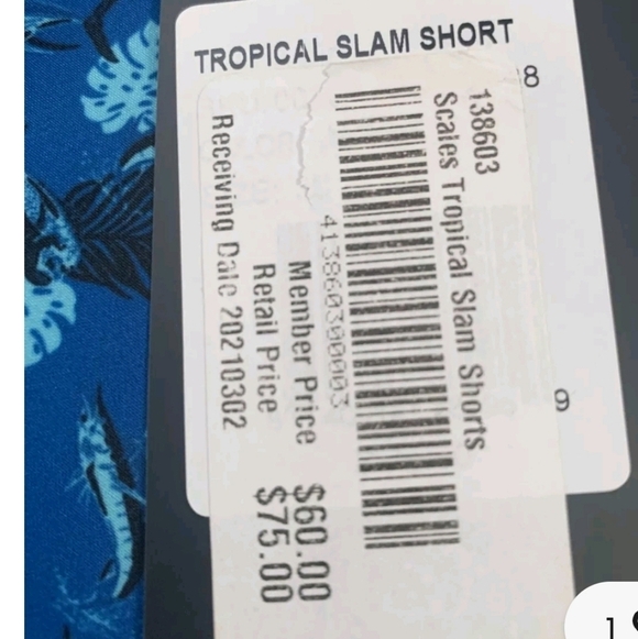Scales Tropical Slam Marine Men's 34 Golf Quick Dry Shorts NEW - Picture 2 of 5